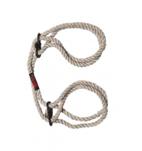 Kink by DocJohnson (US) Kink Hogtied Bind & Tie 6mm Hemp Wrist or Ankle Cuffs Natural