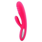 Duży Wibrator króliczek z funkcją grzania - Svakom Adonis Rabbit Vibrator Plum Red