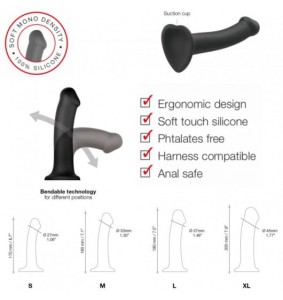 Strap-on-me (FR) Dildo Mono Density Matte Grey L