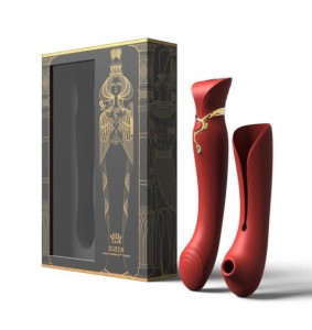 Wibrator punktu G z funkcją ogrzania - Zalo Legend Queen Set G-Spot Pulse Wave Wine Red
