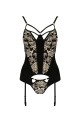 Bielizna-VICTORIA CORSET black L/XL - Casmir