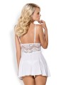 Bielizna-810-BAB-2 babydoll i stringi biała  S/M