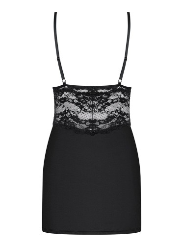 Bielizna-810-CHE-1 koszulka i stringi czarna L/XL