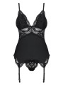 Bielizna-810-COR-1 gorset i stringi czarny  S/M