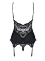 Bielizna-810-COR-1 gorset i stringi czarny  S/M