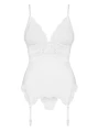 Bielizna-810-COR-2 gorset i stringi biały  S/M