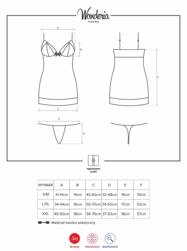 Bielizna-Wonderia koszulka i stringi  S/M