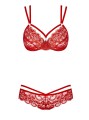 Bielizna-860-SET-3 komplet 2-częściowy czerwony  S/M