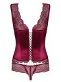 Bielizna- Miamor gorset i stringi bordowy L/XL