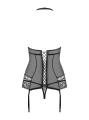 Bielizna-838-COR-1 gorset i stringi czarny  S/M