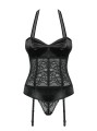 Bielizna-Ailay gorset i stringi czarny  S/M