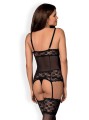 Bielizna-Letica gorset i stringi czarny  S/M