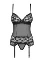 Bielizna-Letica gorset i stringi czarny  S/M