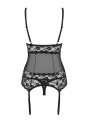 Bielizna-Letica gorset i stringi czarny  S/M