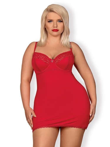 Bielizna-Jolierose koszulka i stringi czerwone XXL
