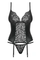 Bielizna-Laluna gorset i stringi czarny  S/M