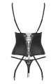 Bielizna-Laluna gorset i stringi czarny  S/M