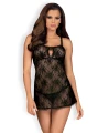 Bielizna-Behindy babydoll i stringi czarne  S/M