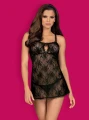 Bielizna-Behindy babydoll i stringi czarne  S/M