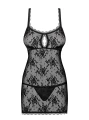 Bielizna-Behindy babydoll i stringi czarne  S/M
