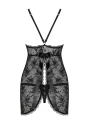 Bielizna-Behindy babydoll i stringi czarne  S/M