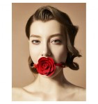 KNEBEL W KSZTAŁCIE RÓŻY - ZALO & UPKO Doll Series Rose Ball Gag Black Straps