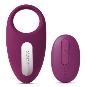 WIBRUJĄCY PIERŚCIEŃ EREKCYJNY Z PILOTEM - Svakom Winni Vibrating Ring Violet