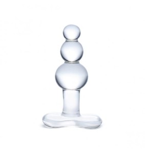 Gläs (GE) Glas - Beaded Glass Butt Plug With Tapered Base