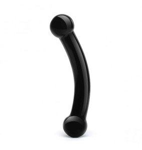 Gläs (GE) Glas - Double Bull Black Glass Dildo