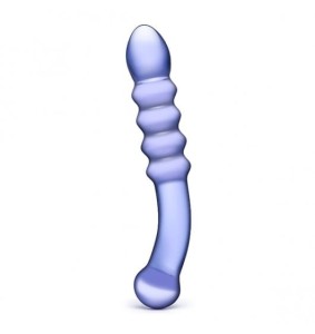 Gläs (GE) Glas - Purple Rain Ribbed Glass Dildo