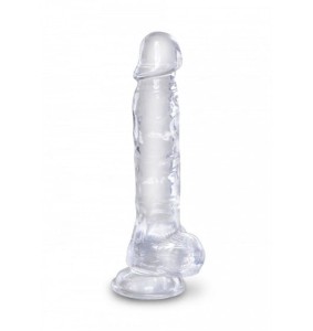 King Cock (US) King Cock 8 Inch Cock with Balls Transparant