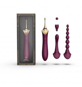 WIELOFUNKCYJNY WIBRATOR ZE ZDOBIENIAMI I FUNKCJĄ GRZANIA - ZALO Bess 2 Velvet Purple