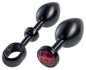 ZDOBIONY ALUMINIOWY KOREK ANALNY - MALESATION LARGE BLACK