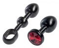 MALESATION Alu-Plug with handle &amp; crystal small, black