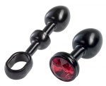 ZDOBIONY ALUMINIOWY KOREK ANALNY - MALESATION SMALL BLACK