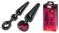MALESATION Alu-Plug with handle &amp; crystal medium, black