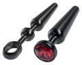 MALESATION Alu-Plug with handle &amp; crystal medium, black