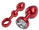 ZDOBIONY ALUMINIOWY KOREK ANALNY - MALESATION SMALL RED