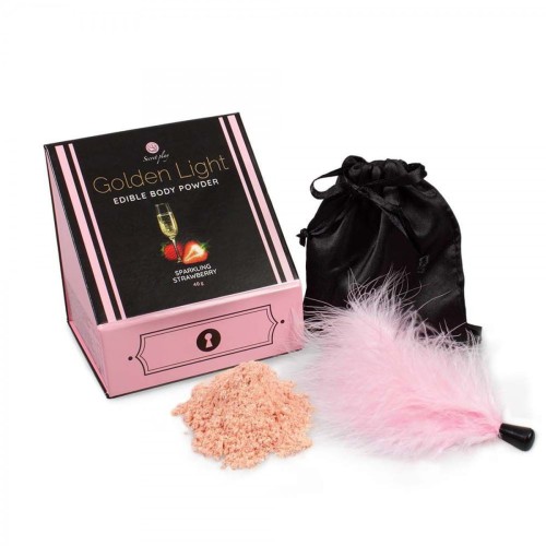 SPARKLING STRAWBERRY EDIBLE POWDER &amp; FEATHER TICKLER KIT Cod.