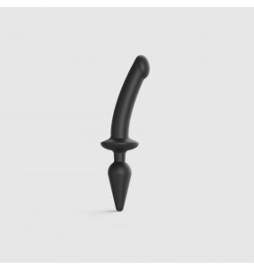 2w1 REALISTYCZNE DILDO I KOREK ANALNY - STRAP-ON-ME Switch Plug-in Semi-realistic Dildo Black  L