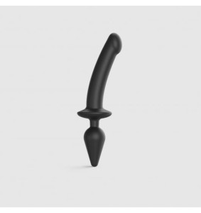 2w1 REALISTYCZNE DILDO I KOREK ANALNY - STRAP-ON-ME Switch Plug-in Semi-realistic Dildo Black XXL