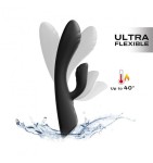 WIBRATOR KRÓLICZEK Z FUNKCJĄ GRZANIA - DORCEL Flexi Rabbit Black