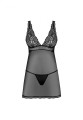 Sweetia babydoll i stringi czarna  XL/XXL