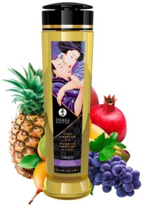 LUKSUSOWY OLEJEK DO MASAŻU - SHUNGA Massage Oil Libido EXOTIC FRUITS