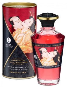 OLEJEK ROZGRZEWAJĄCY DO MASAŻU - SHUNGA Warming Oil Sparkling Strawberry Wine