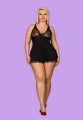 Bielizna-Luvae babydoll i stringi Czarny  XL/XXL