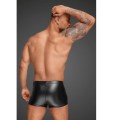 H054 Powerwetlook men's shorts with decorative PVC pleats L