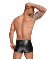 H054 Powerwetlook men's shorts with decorative PVC pleats L