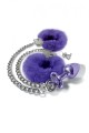 NIXIE METAL BUTT PLUGÂ & FURRY HANDCUFF SET, MEDIUM, PURPLE METALLIC