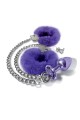 NIXIE METAL BUTT PLUGÂ & FURRY HANDCUFF SET, MEDIUM, PURPLE METALLIC